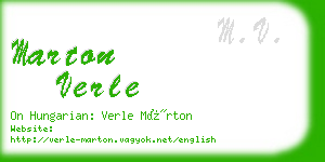 marton verle business card